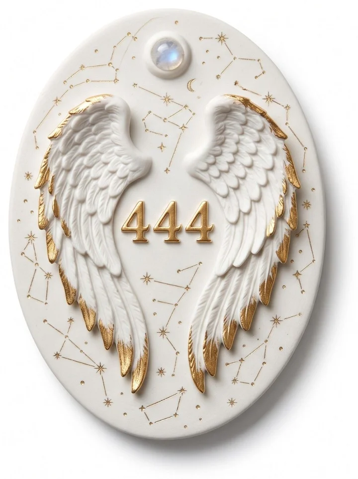 Médaillon en porcelaine du nombre angélique 444